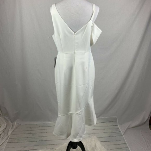Chelsea28 White Ruffle Asymetrical Hem Dress - Picture 5 of 7